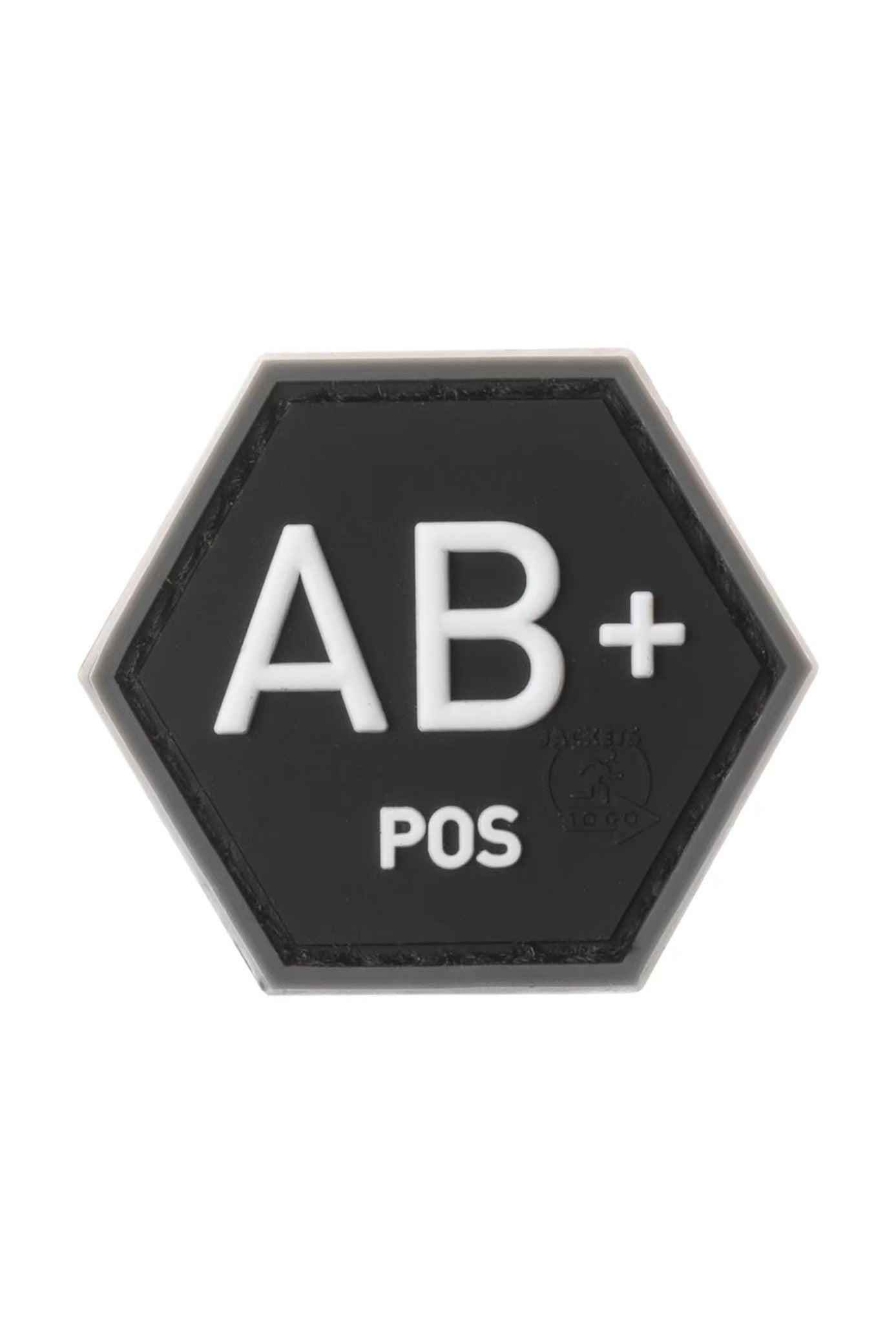 JTG Bloodgroup Hexagon Rubber Patch AB Pos