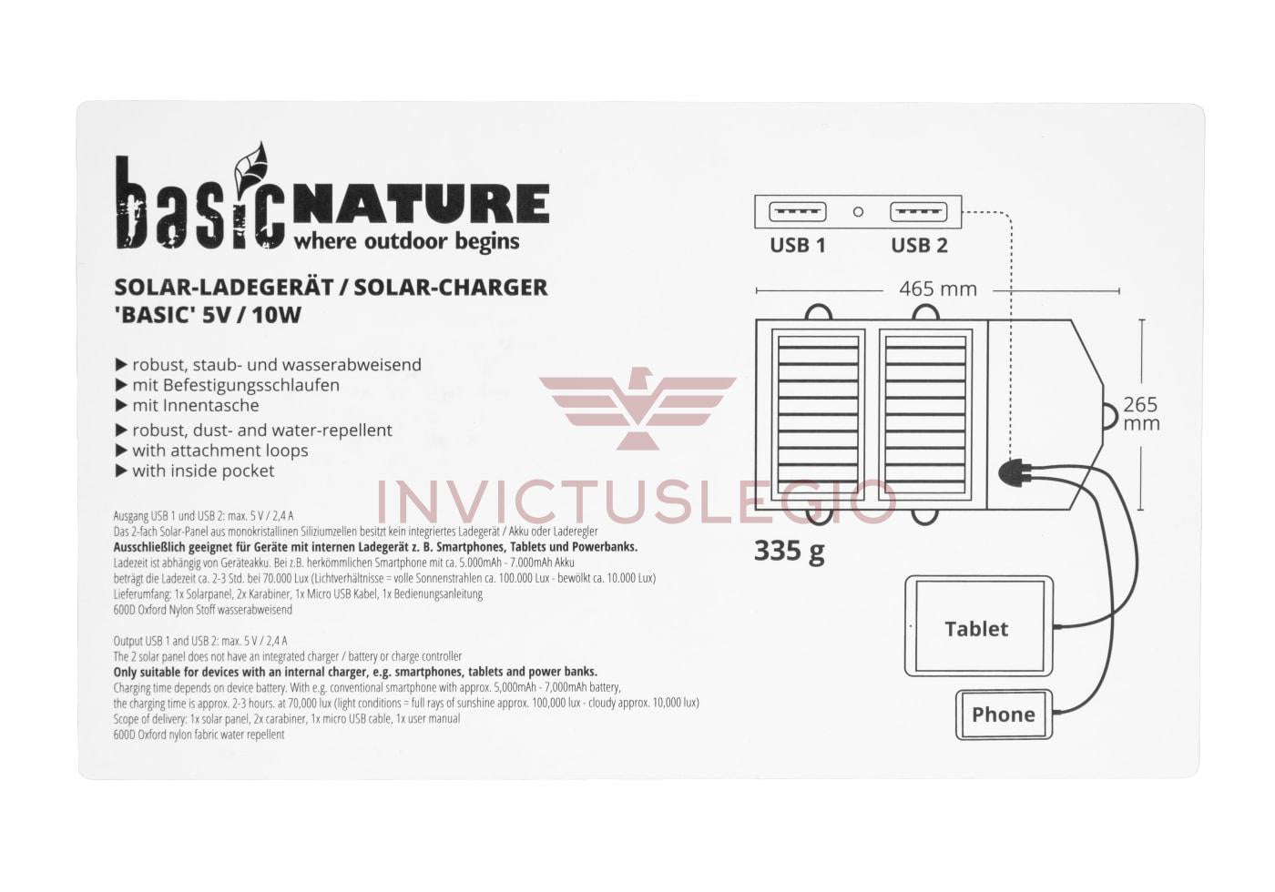 BasicNature SOLAR CHARGER BASIC - INVICTUSLEGIO