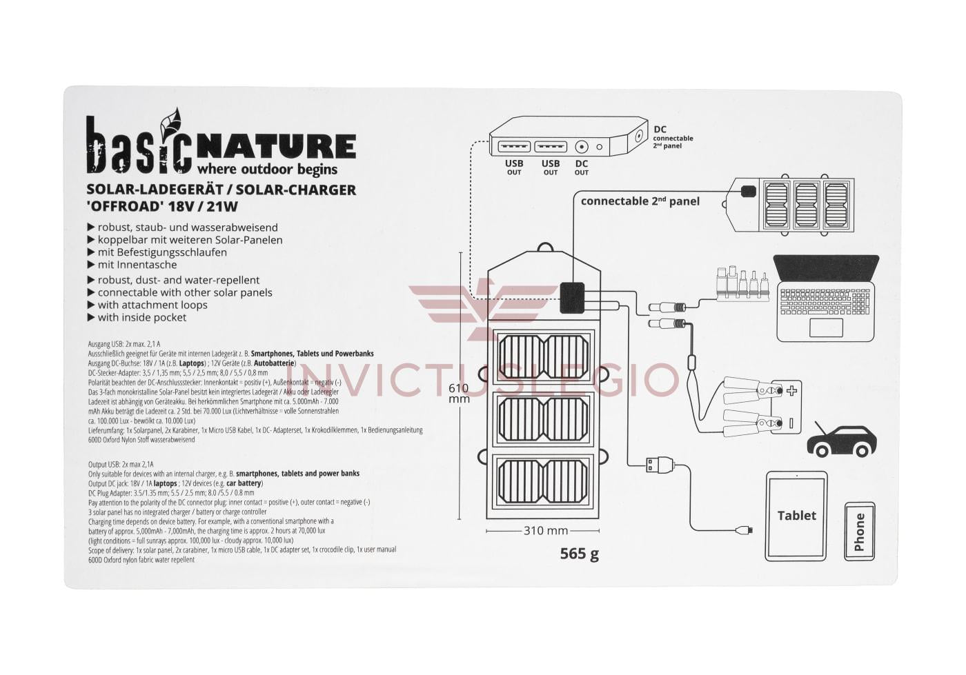 BasicNature SOLAR CHARGER OFF ROAD - INVICTUSLEGIO