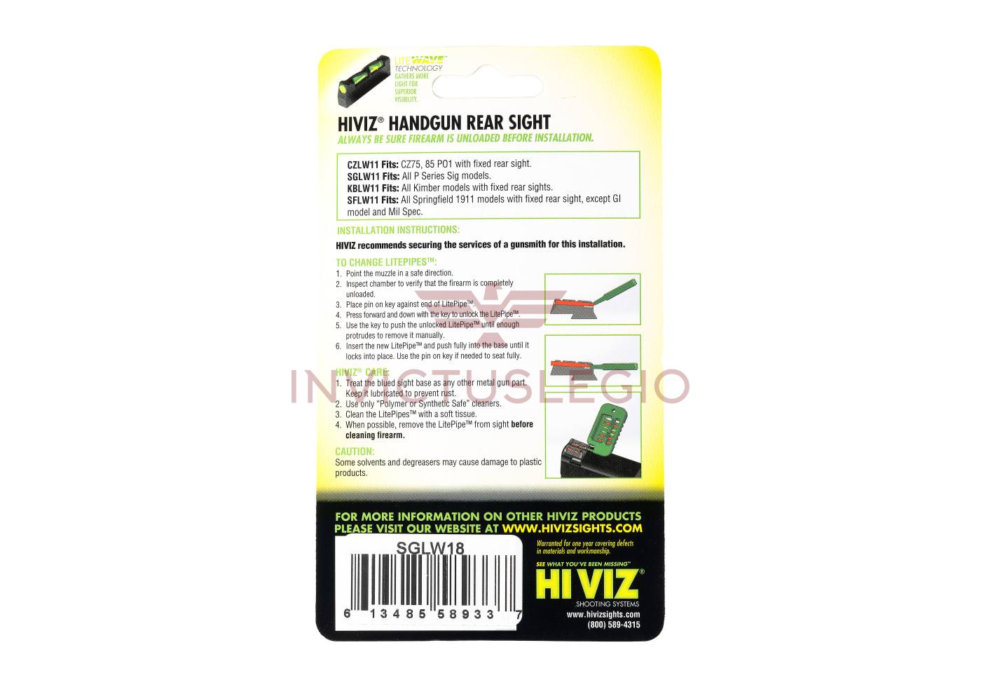 HIVIZ LITEWAVE REAR SIGHT FOR SIG P-SERIES - INVICTUSLEGIO