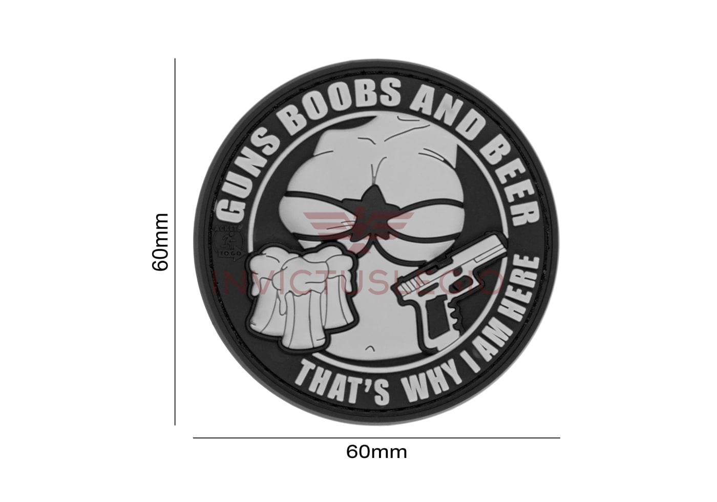 JTG GUNS BOOBS AND BEER RUBBER PATCH - INVICTUSLEGIO
