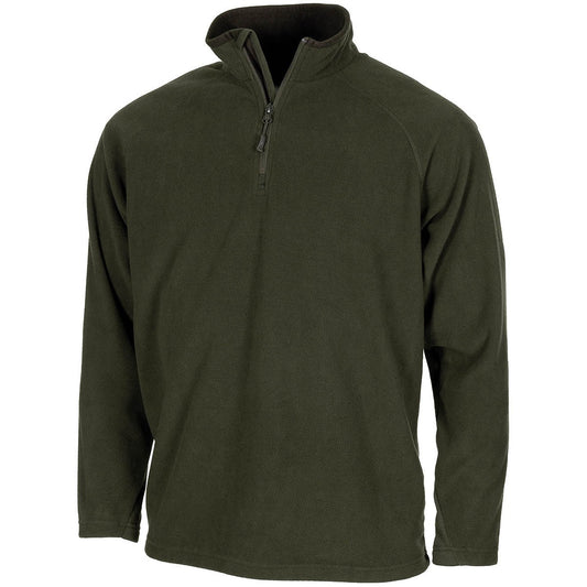 Shirt, "Troyer", Microfleece, langarm, oliv, 200 g/m² - INVICTUSLEGIO