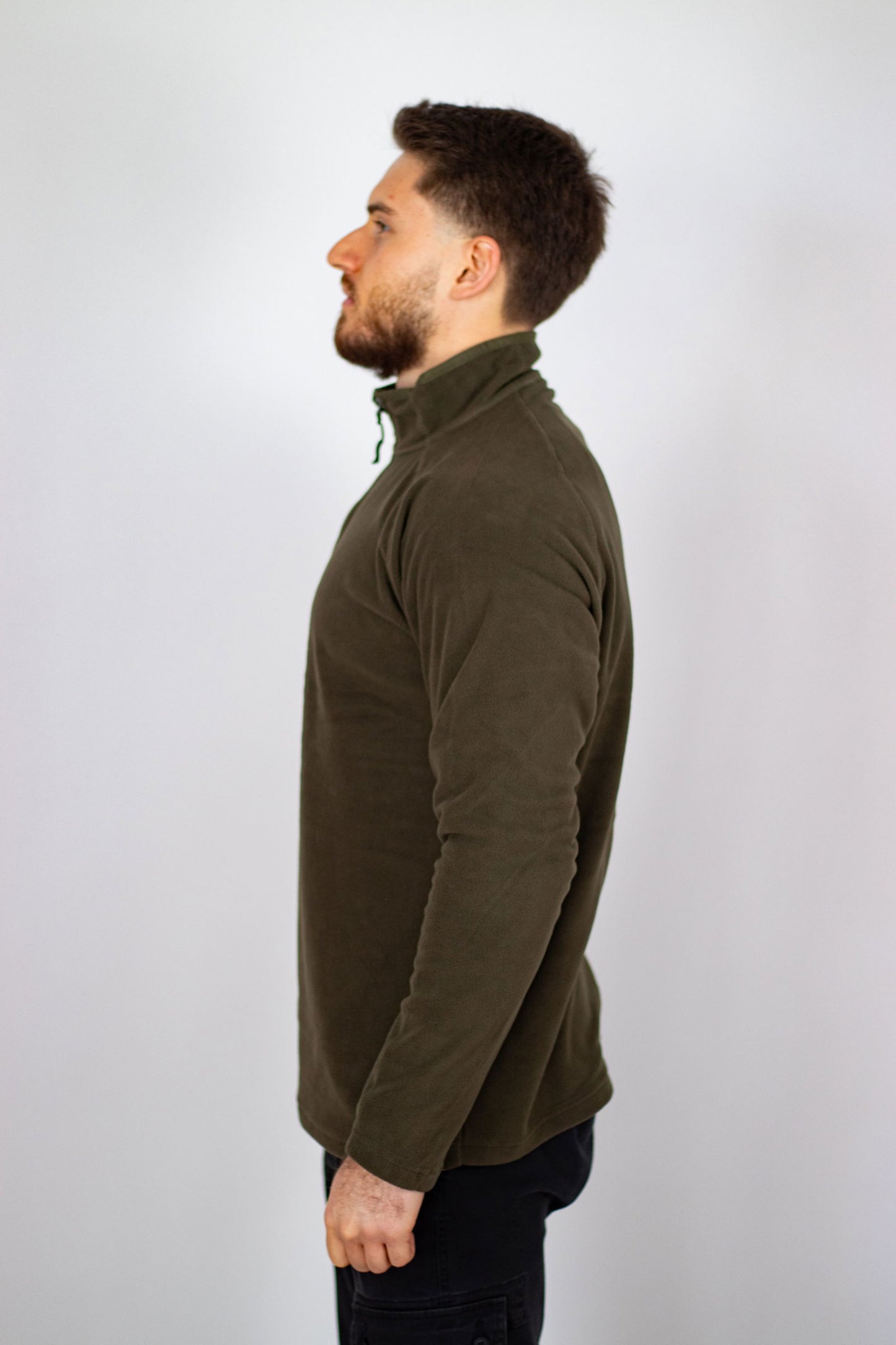 Shirt, "Troyer", Microfleece, langarm, oliv, 200 g/m² - INVICTUSLEGIO