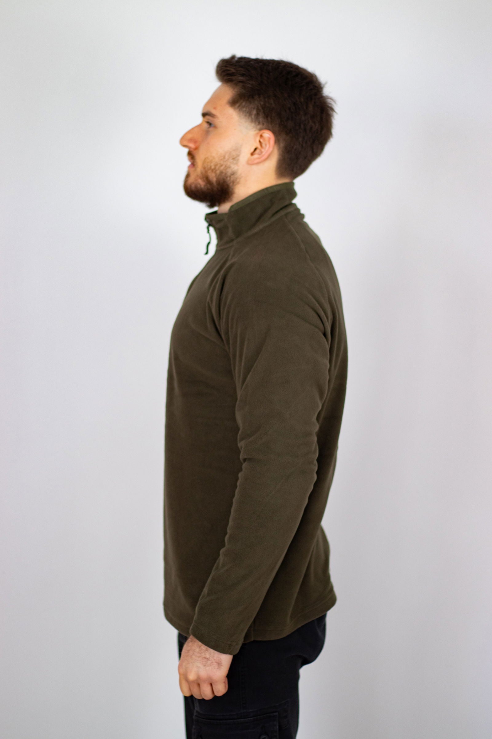 Shirt, "Troyer", Microfleece, langarm, oliv, 200 g/m² - INVICTUSLEGIO