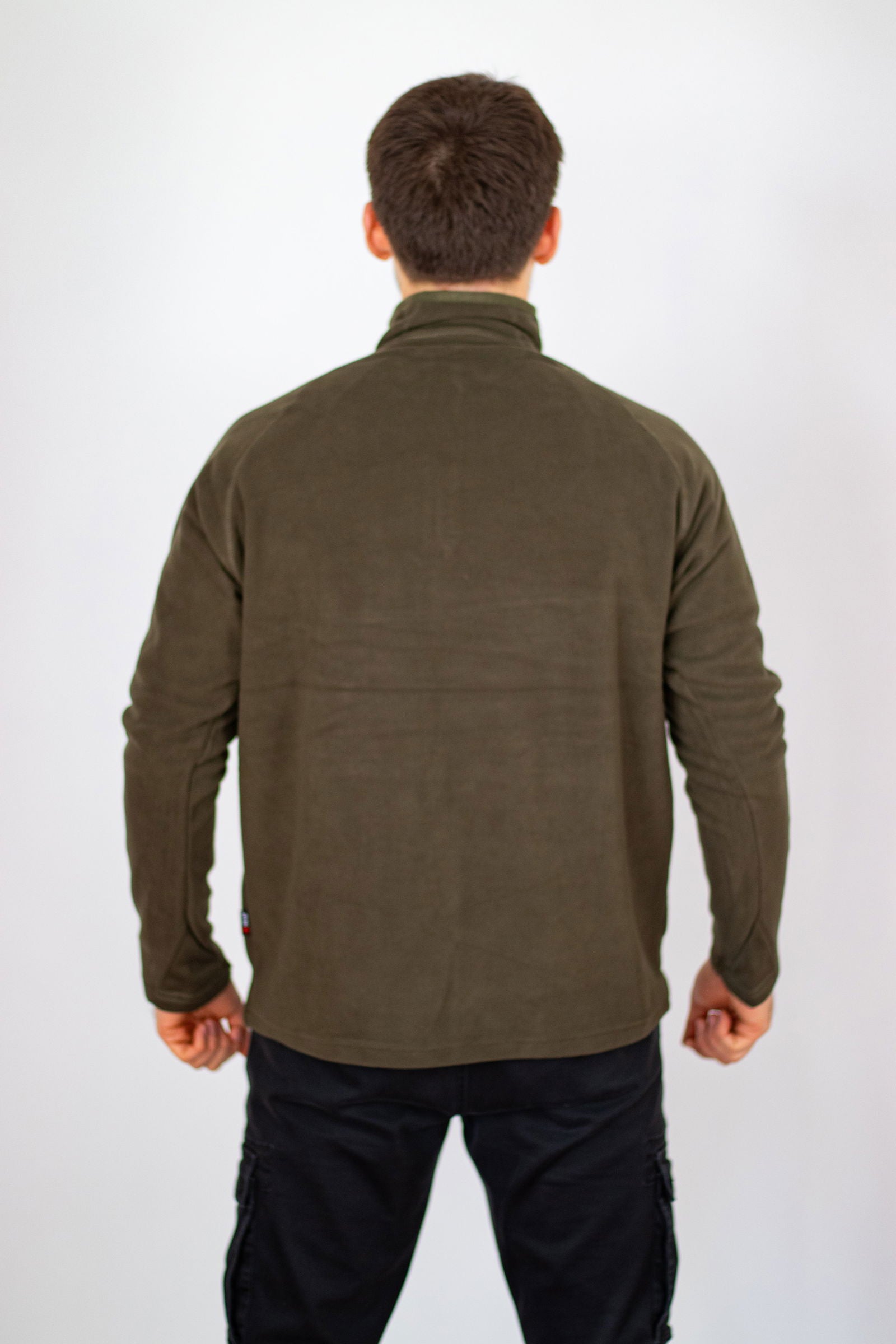 Shirt, "Troyer", Microfleece, langarm, oliv, 200 g/m² - INVICTUSLEGIO