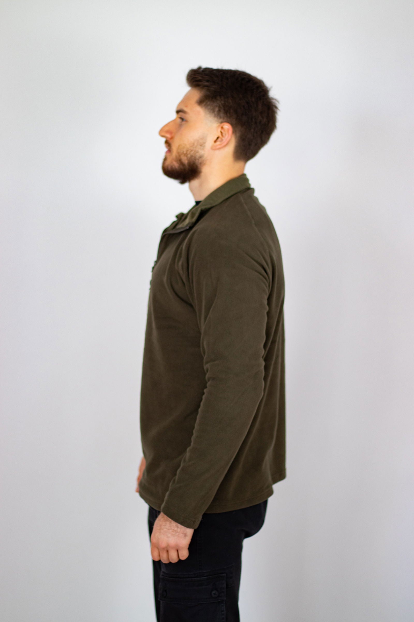 Shirt, "Troyer", Microfleece, langarm, oliv, 200 g/m² - INVICTUSLEGIO