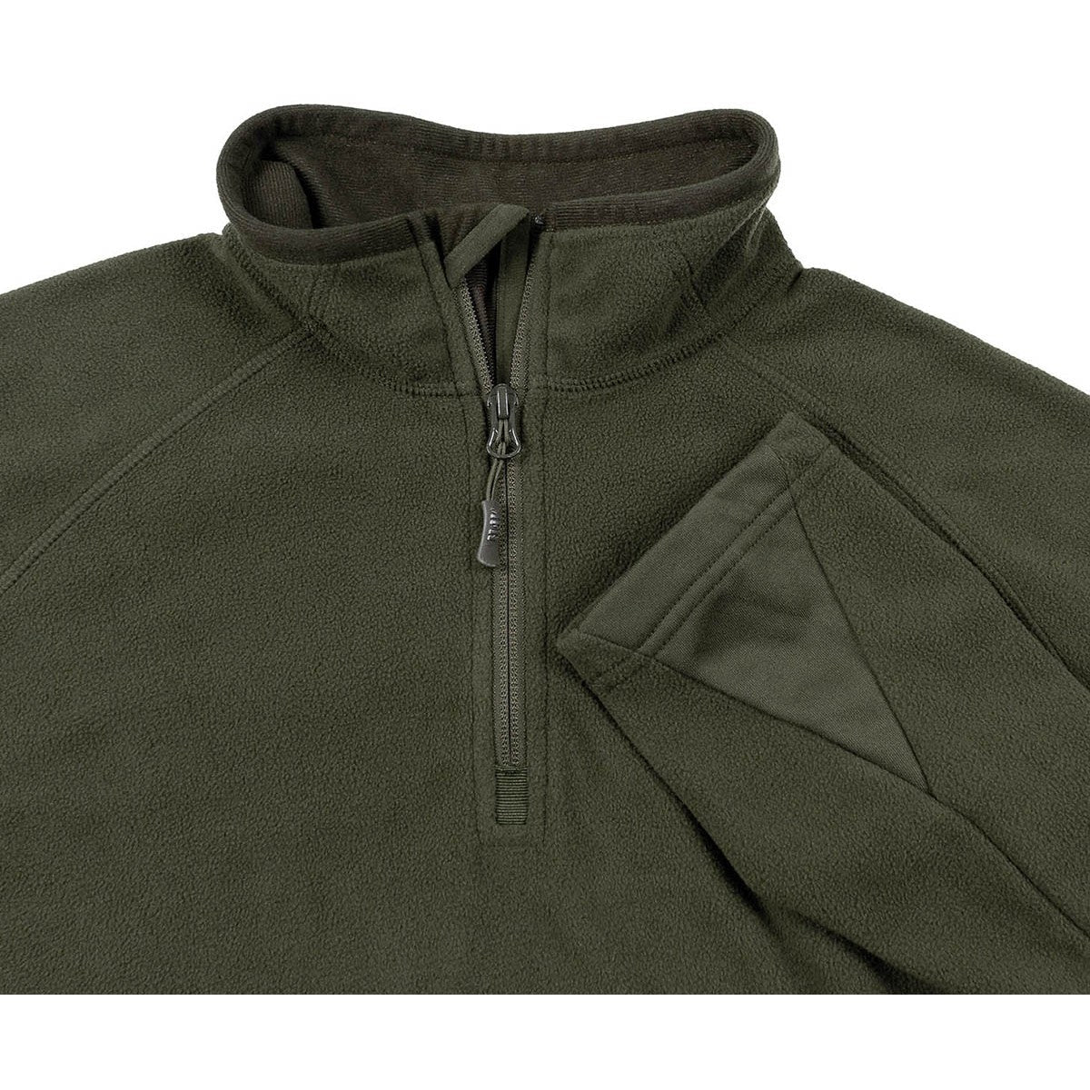 Shirt, "Troyer", Microfleece, langarm, oliv, 200 g/m² - INVICTUSLEGIO