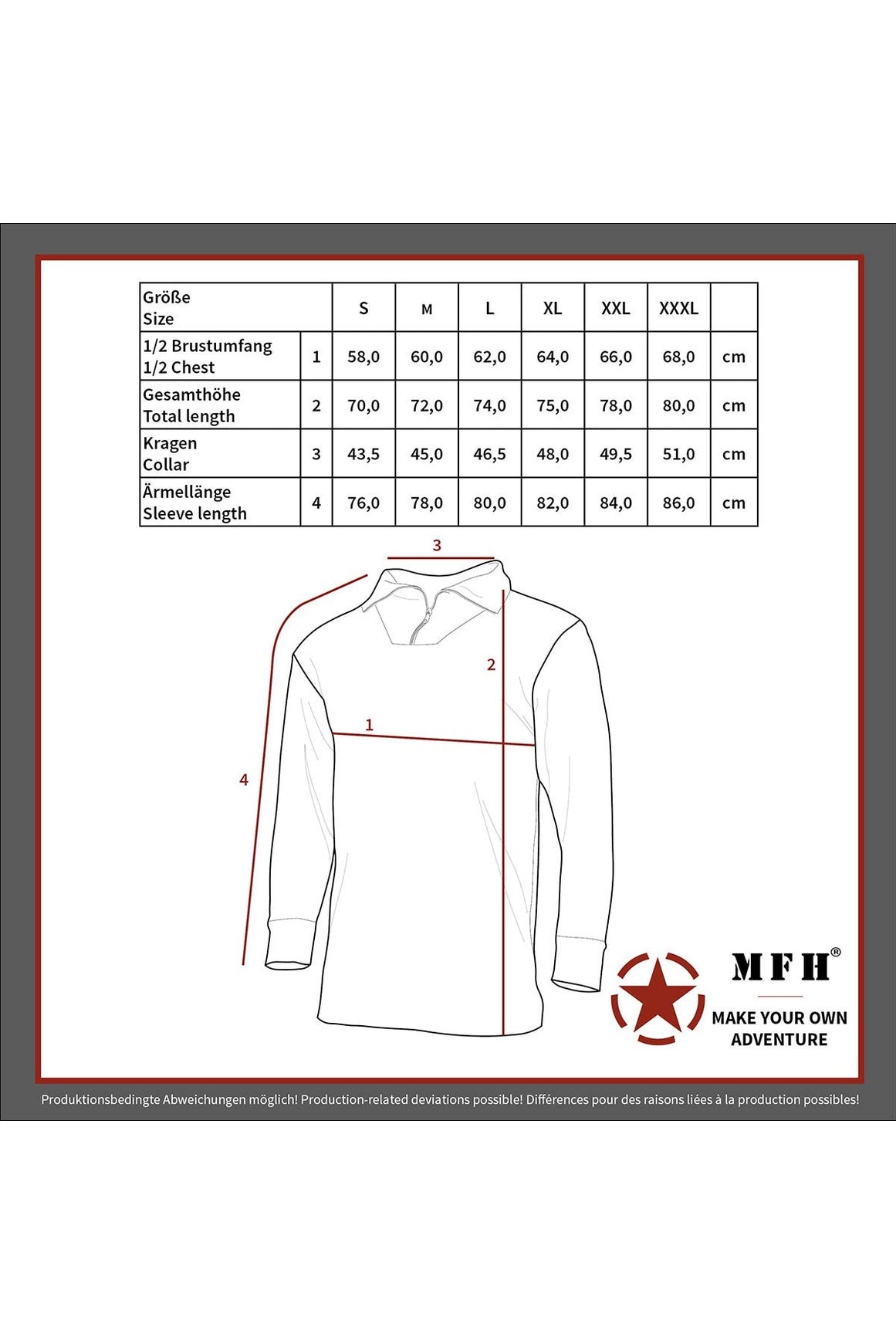 Shirt, "Troyer", Microfleece, langarm, oliv, 200 g/m² - INVICTUSLEGIO