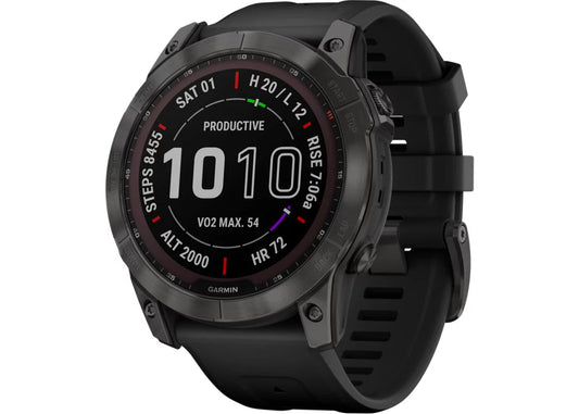 fēnix® 7X – Sapphire Solar Edition, schwarzes DLC-Titan mit schwarzem Armband - INVICTUSLEGIO